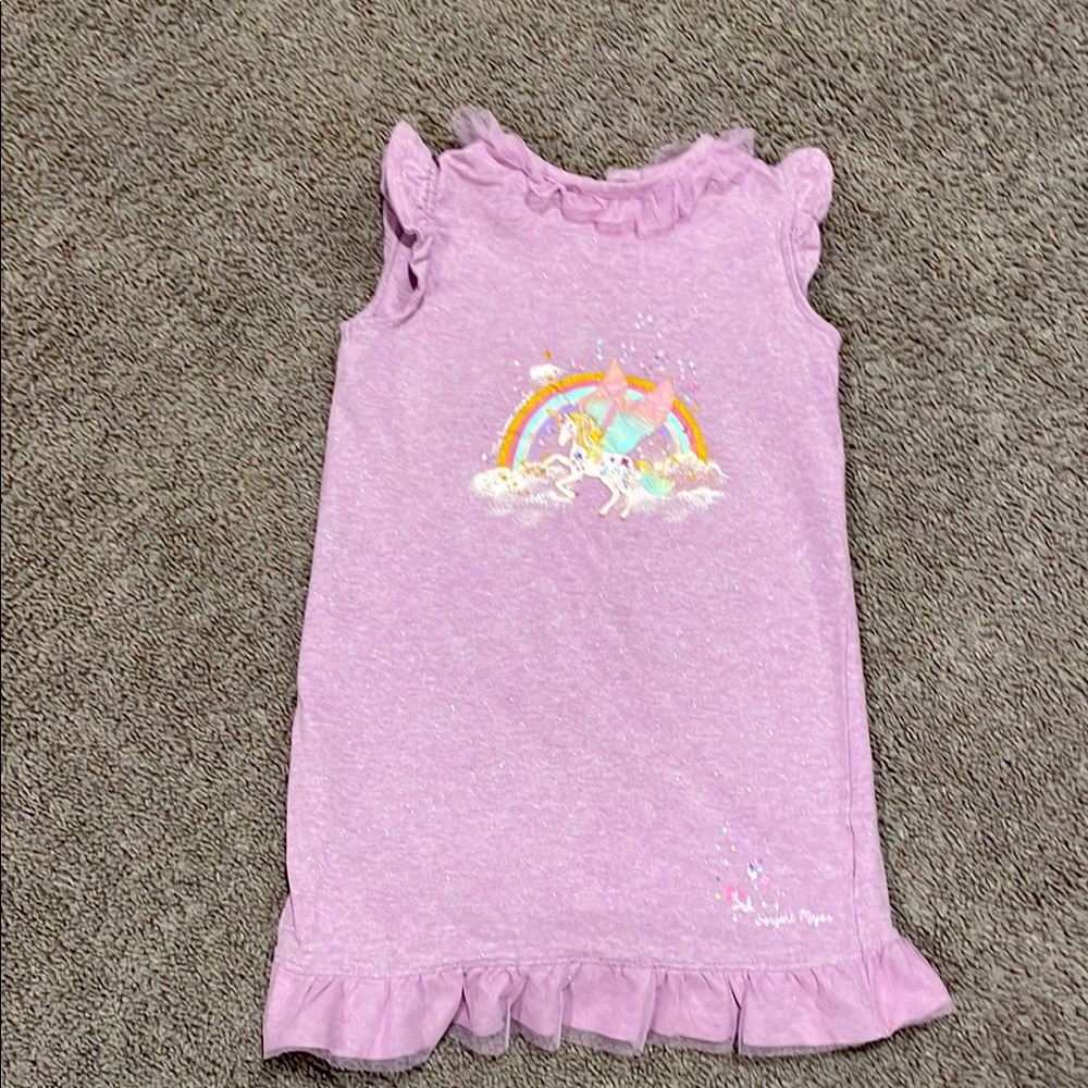 Magical Unicorn purple nightgown, size 5